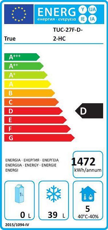 Bild 2: TRUE Unterbautiefkühltisch TUC-27F-D-2-HC mit 2 Schubladen