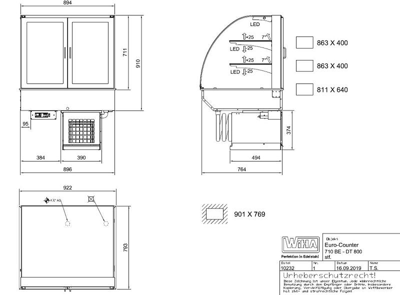 Bild 10: Wiha Kühlvitrine Euro Counter 710 BE DT 800 rund