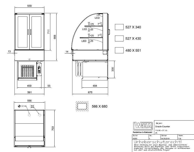 Bild 9: Wiha Kühlvitrine Snack-Counter 710 BE DT 1.5 rund