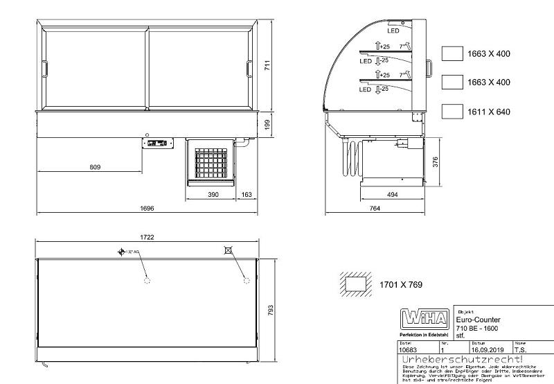 Bild 3: Wiha Kühlvitrine Euro Counter 710 BE 1600 rund