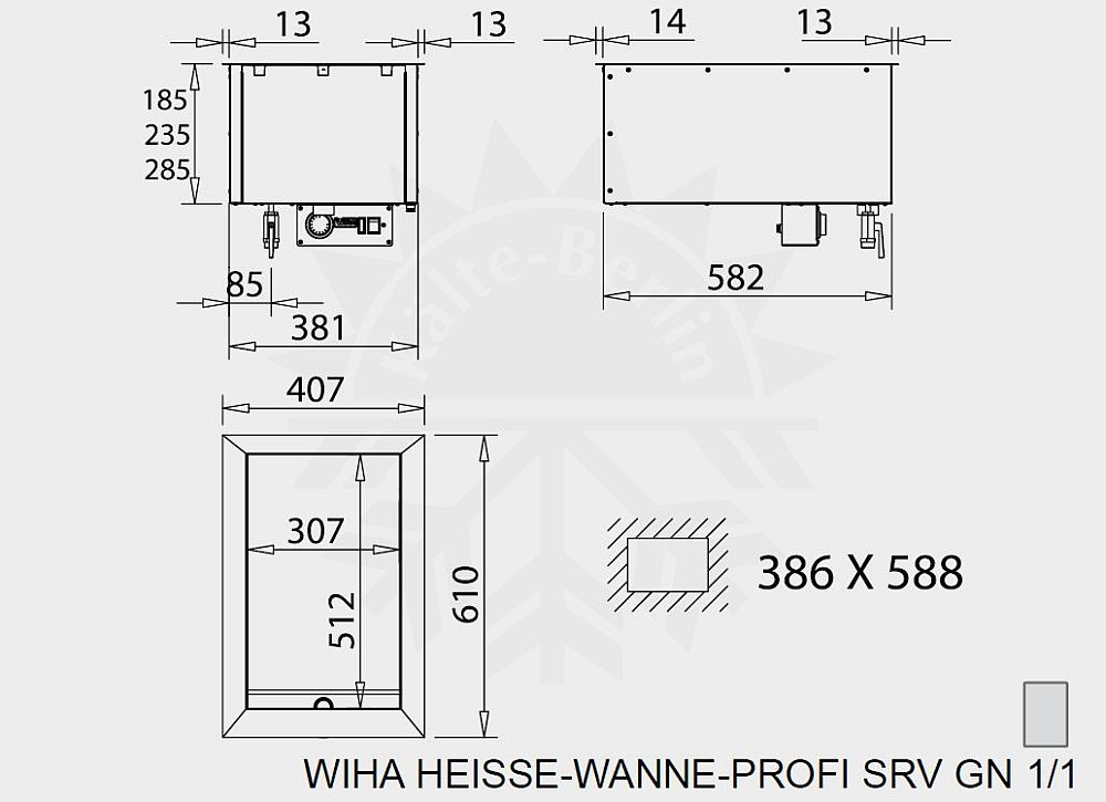 Bild 2: Wiha Einbau Bain Marie Profi SRV GN 1/1