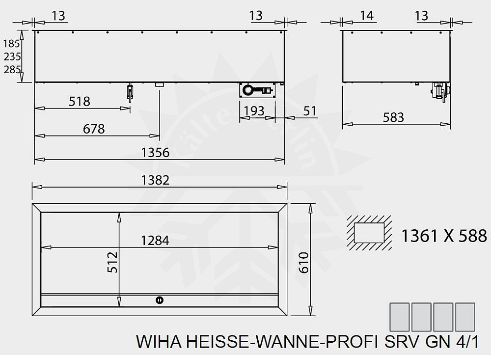 Bild 2: Wiha Einbau Bain Marie Profi SRV GN 4/1