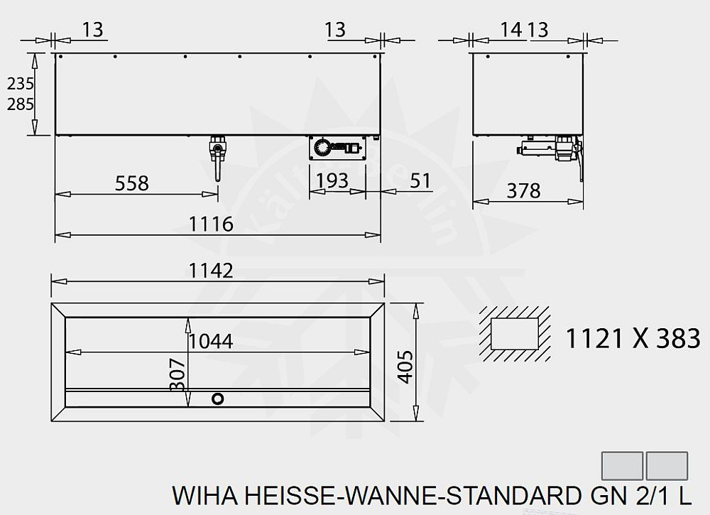 Bild 2: Wiha Einbau Bain Marie Standard GN 2/1 L
