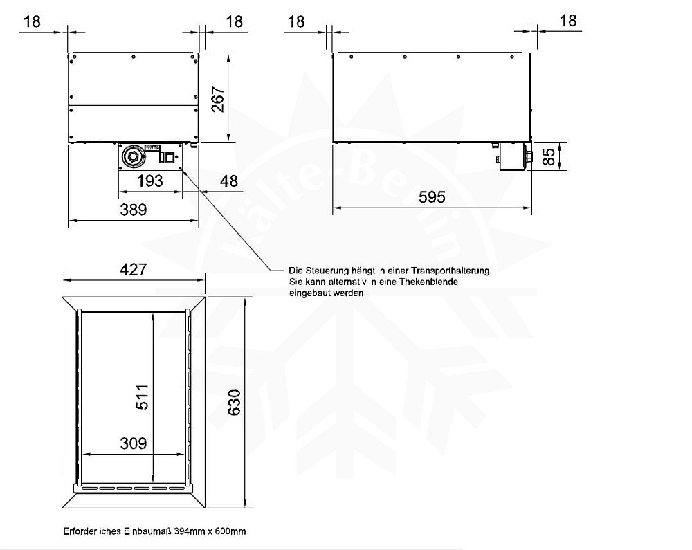 Bild 2: Wiha Einbau Bain Marie trockenbeheizt GN 1/1