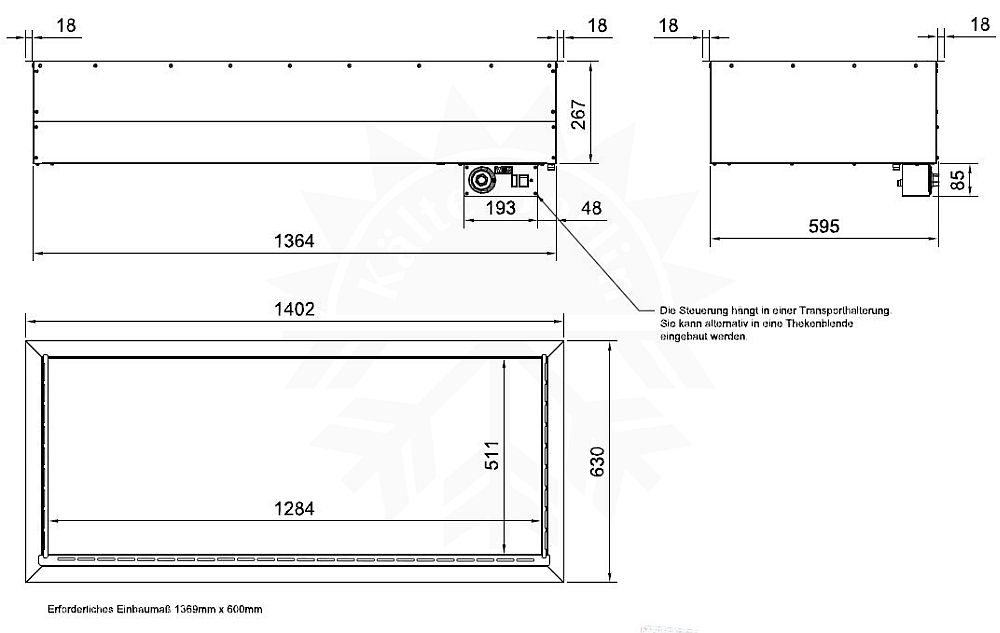 Bild 2: Wiha Einbau Bain Marie trockenbeheizt GN 4/1