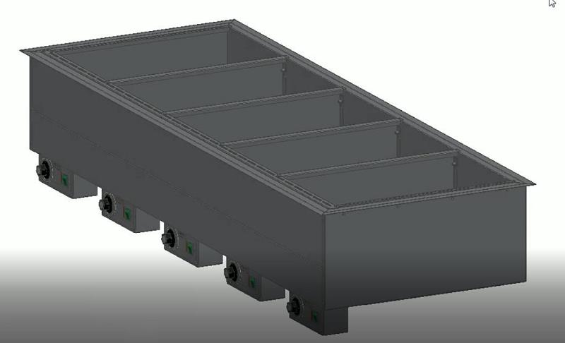 Bild 1: Wiha Einbau Bain Marie trockenbeheizt 5 x GN 1/1 mit 5 Heizzonen