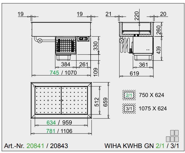 Bild 2: Wiha Kontaktberohrte Kühlwanne KWHB GN 2/1