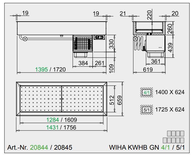 Bild 2: Wiha Kontaktberohrte Kühlwanne KWHB GN 5/1