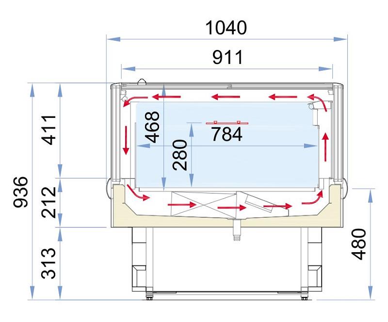 Bild 4: Nordcap Panorama Kühlinsel-Tiefkühlinsel YALOS TB / TN 250