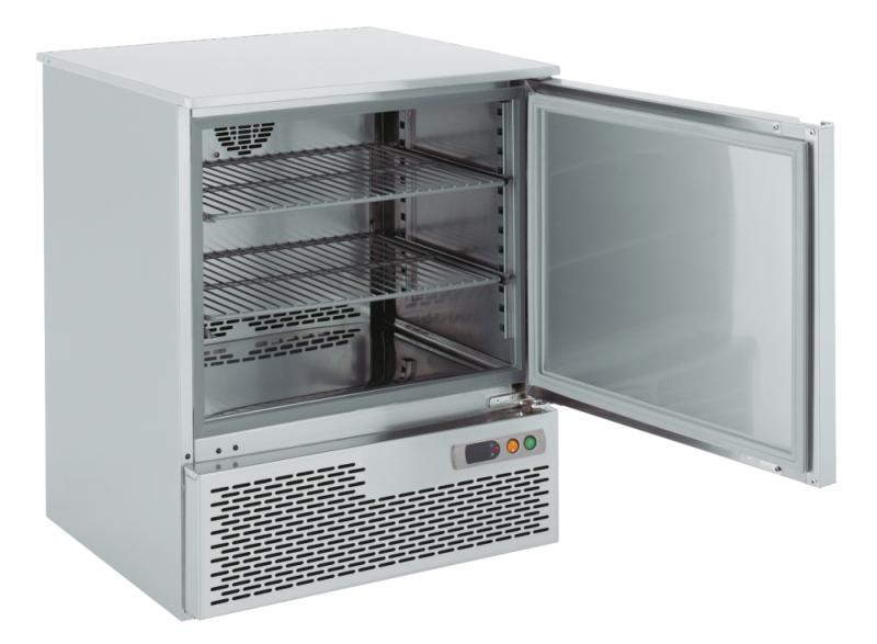 Bild 1: KBS Edelstahl Umluft Gewerbekühlschrank Untertisch UT 125 K