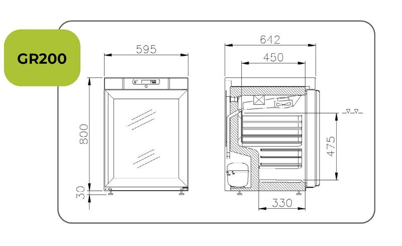 Bild 4: Gram G+ COMPACT GR200 G W - Kühlschrank mit Glastür