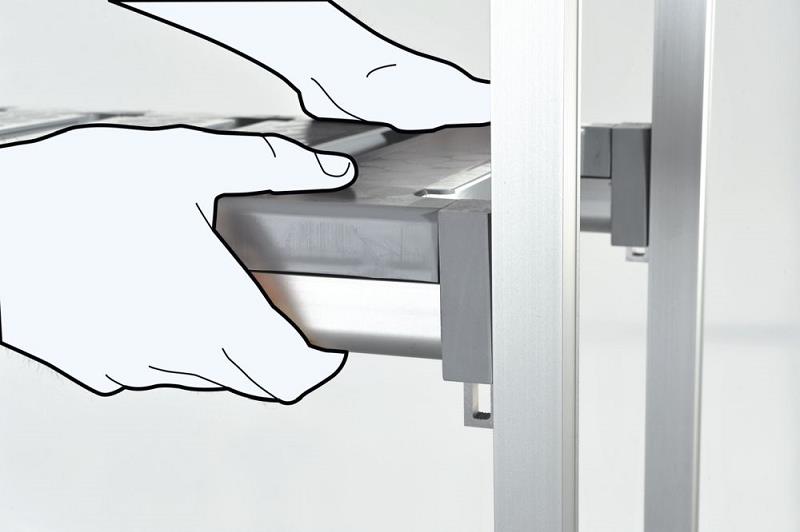 Bild 4: Regaleinrichtung L-förmig für KBS Kühlzelle EVO80-08