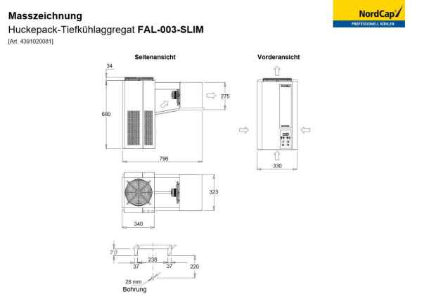 Bild 3: Nordcap Huckepack-Tiefkühlaggregat FAL-003-SLIM B-Ware