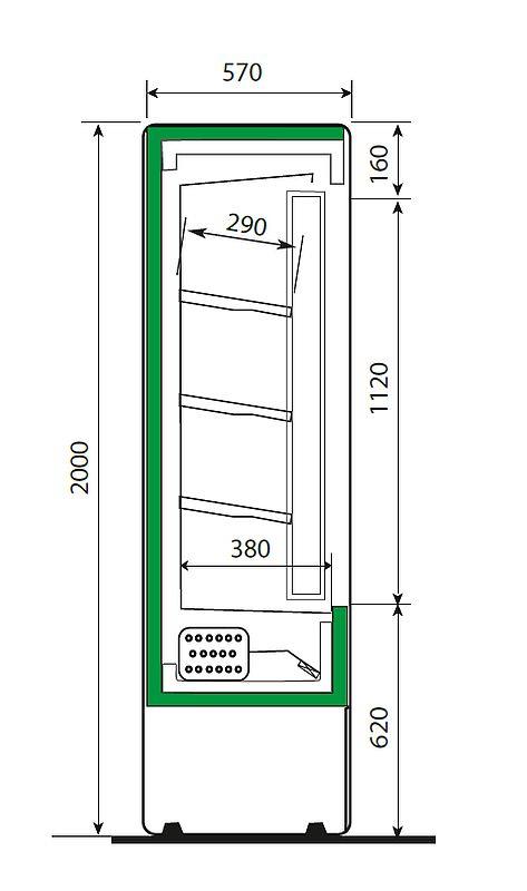 Bild 3: KBS Wandkühlregal Aurin-2 120
