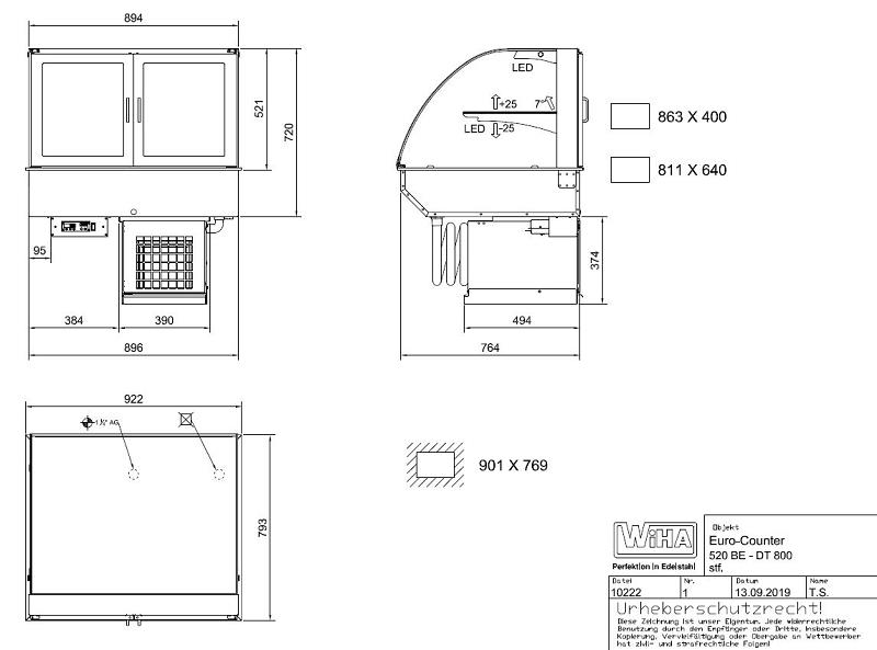 Bild 3: Wiha Kühlvitrine Euro-Counter 520 BE DT 800 rund